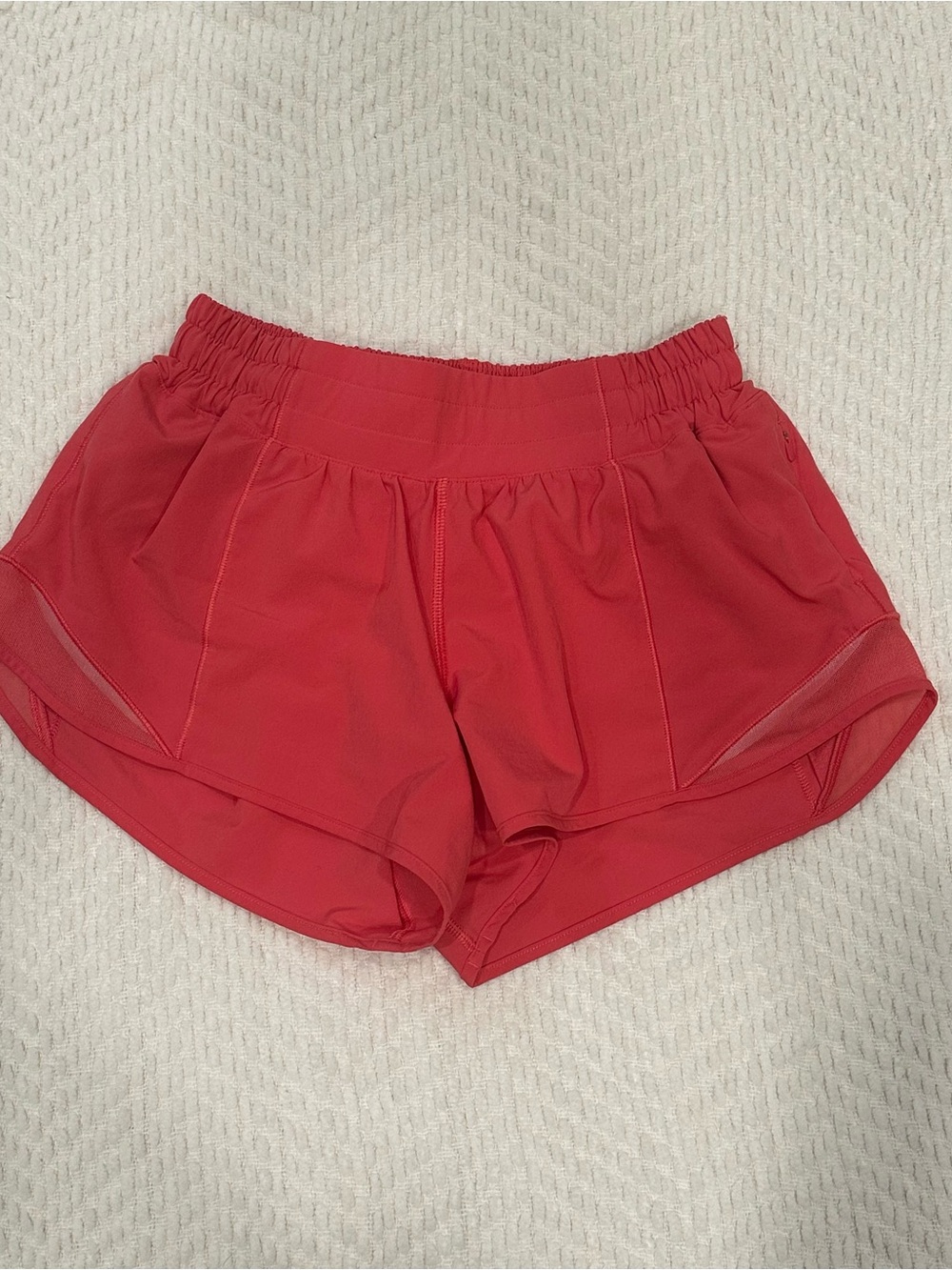 Lululemon Hotty Hot Low-Rise Lined Short 2.5” Coral Red Running Shorts